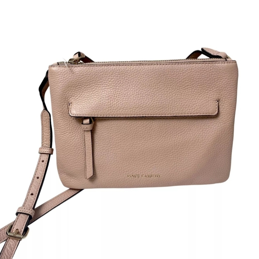 VINCE CAMUTO Crossbody Bag Light Pink Pebble Leather Handbag